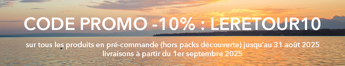 CODE PROMO -10% : LERETOUR10  sur tous les produits en pré-commande (hors packs découverte) jusqu’au 31 août 2025 livraisons à partir du 1er septembre 2025